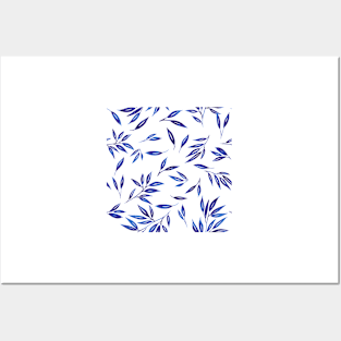 Blue Leave Abstract pattern Posters and Art